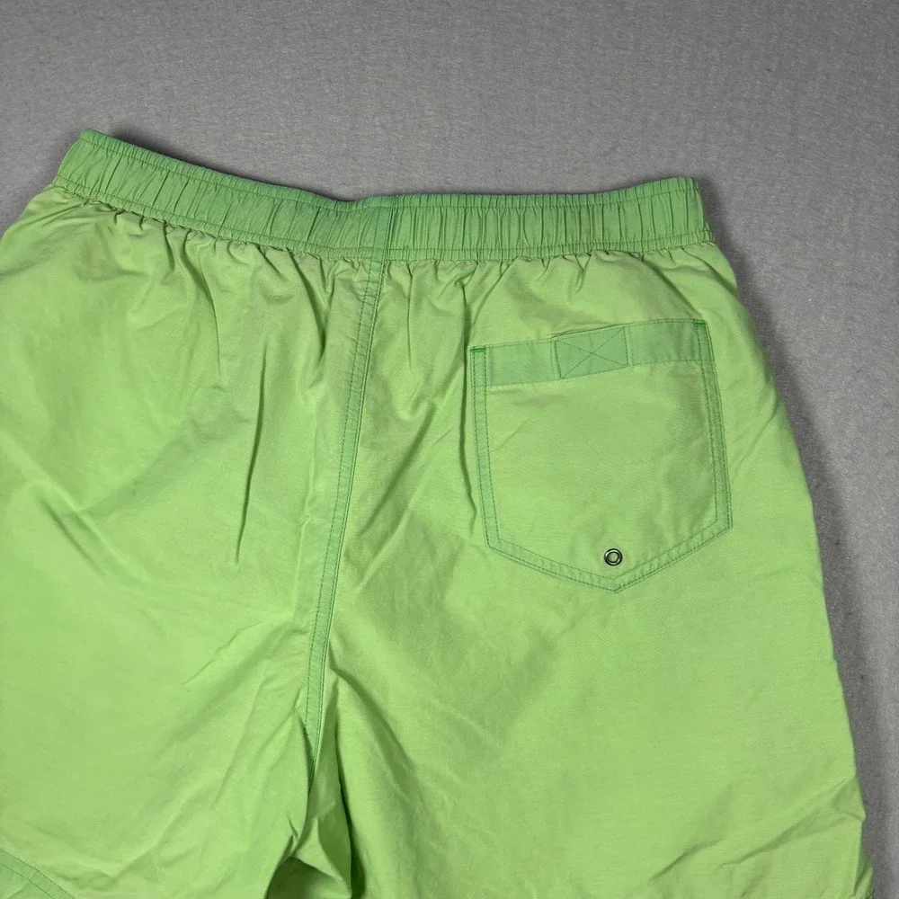 Polo Sport Mens Medium M Green Swim Trunks Shorts Pony Faded Lined Vintage VTG